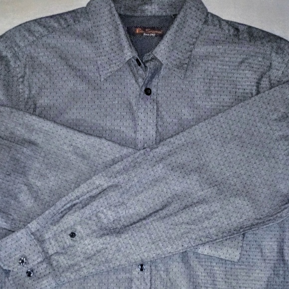 Ben Sherman Dobby Dot French Collar Shirt - Picture 1 of 7